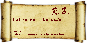 Reisenauer Barnabás névjegykártya